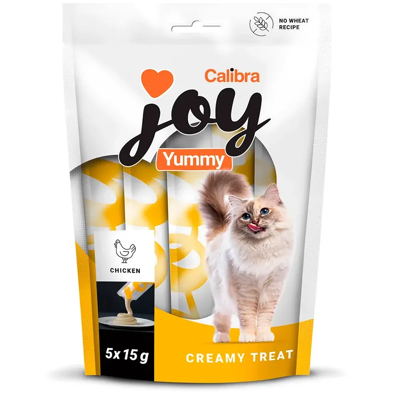Vreugde Yummy Kip Traktatie Kat Snack 15x75g by Calibra – product photo