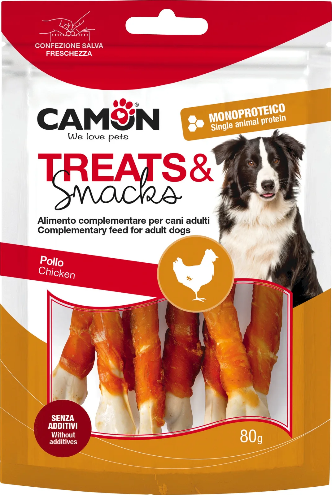 Kauknochen Hühnerstreifen - 80 g von Camon – Produktfoto