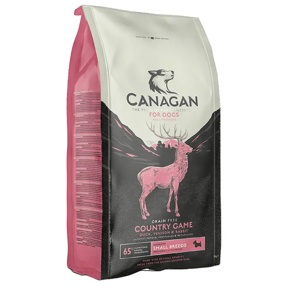 Jeu De Pays Canard Gibier Et Lapin Petites Races Croquettes Pour Chiens 2kg de Canagan – photo produit