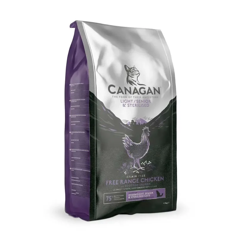 Licht & Senior & Gesteriliseerde Kip Kattenvoer 1.5kg by Canagan – product photo