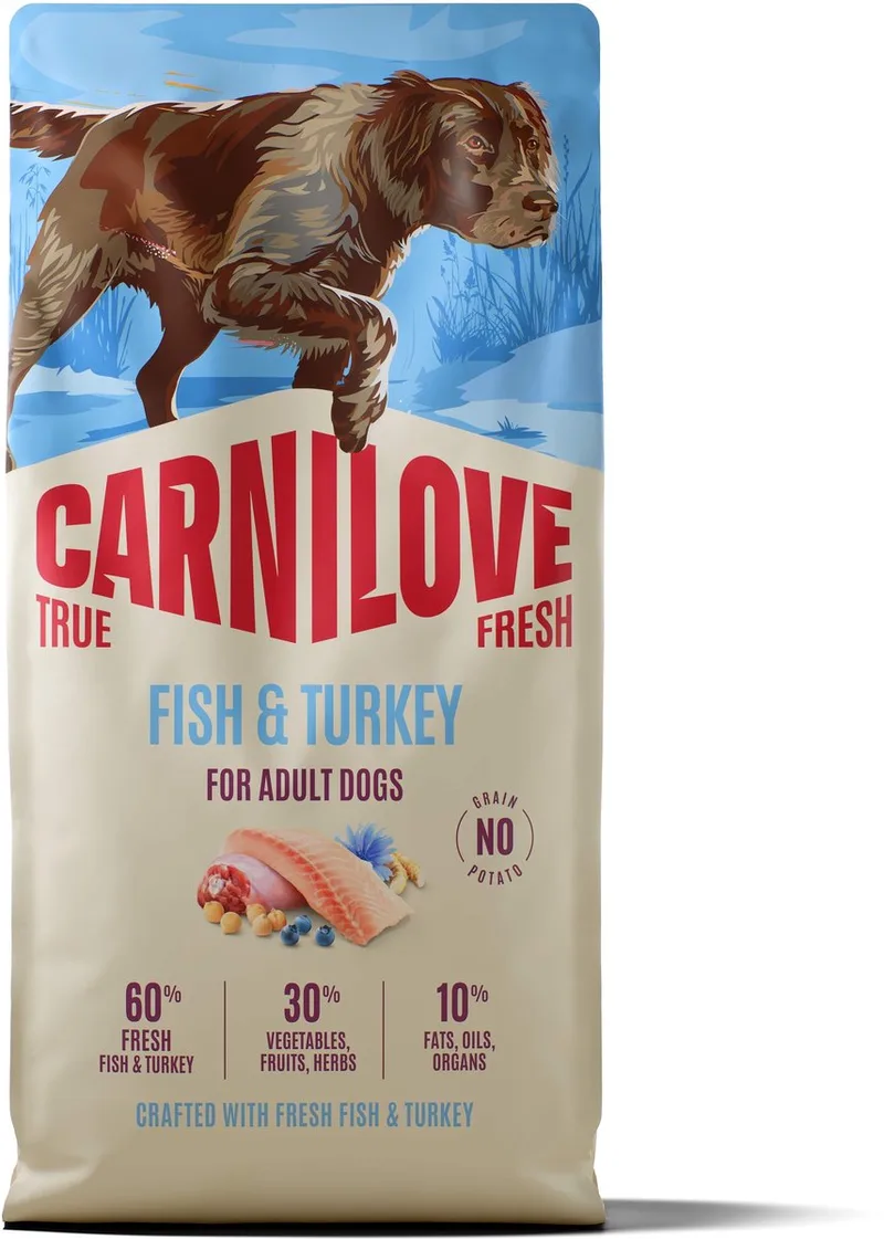 12 kg Carnilove true fresh adult all breeds fish / turkey hondenvoer de Carnilove – photo produit