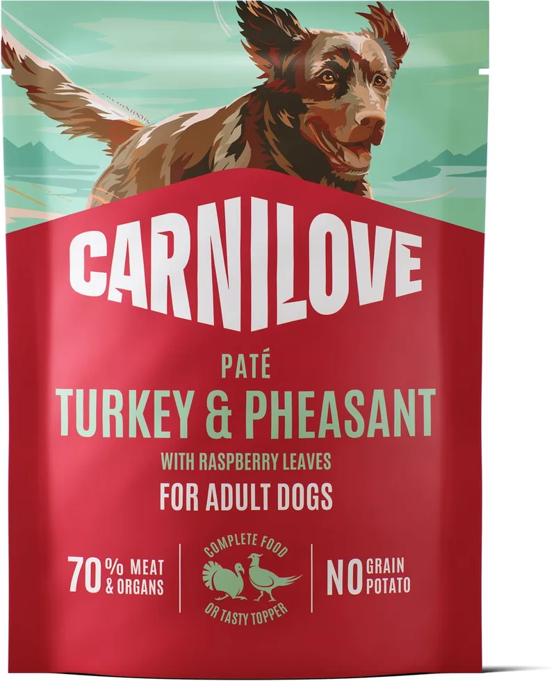 12x300 gr Carnilove pouch turkey / pheasant / raspberry leaves hondenvoer fra Carnilove – produktbillede