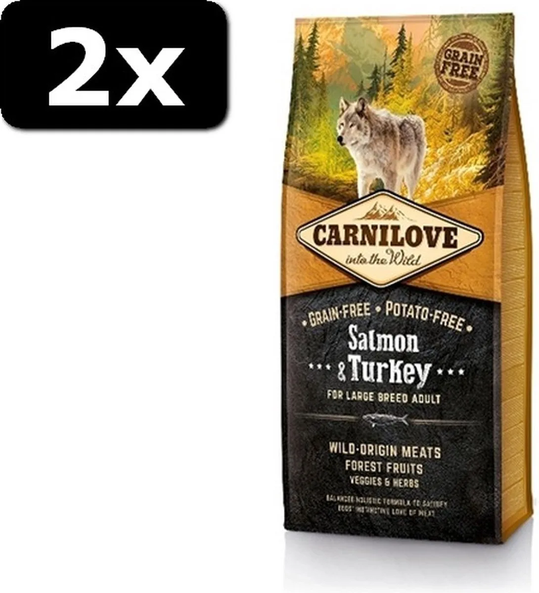 2x CARNILOVE SALM/TURK ADULT L/B 12KG de Carnilove – photo produit