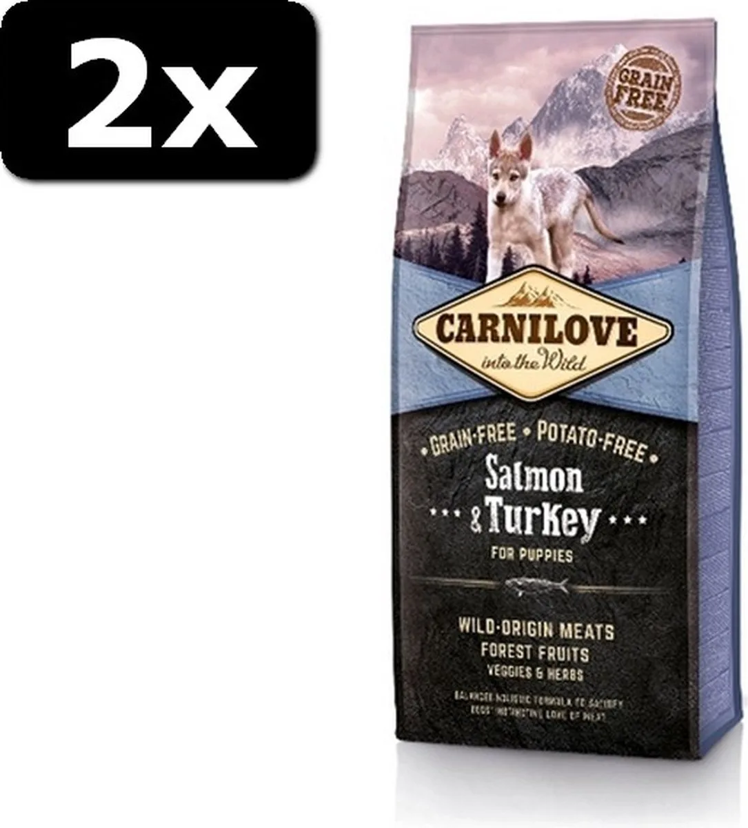2x CARNILOVE SALMON/TURKEY PUP 12KG de Carnilove – photo produit
