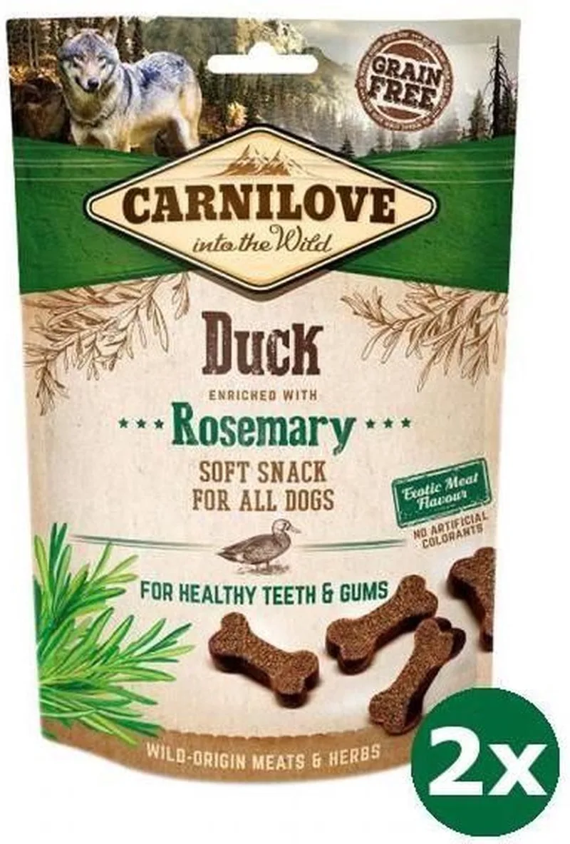 2x200 gr Carnilove soft snack eend / rozemarijn hondensnack van Carnilove – productfoto