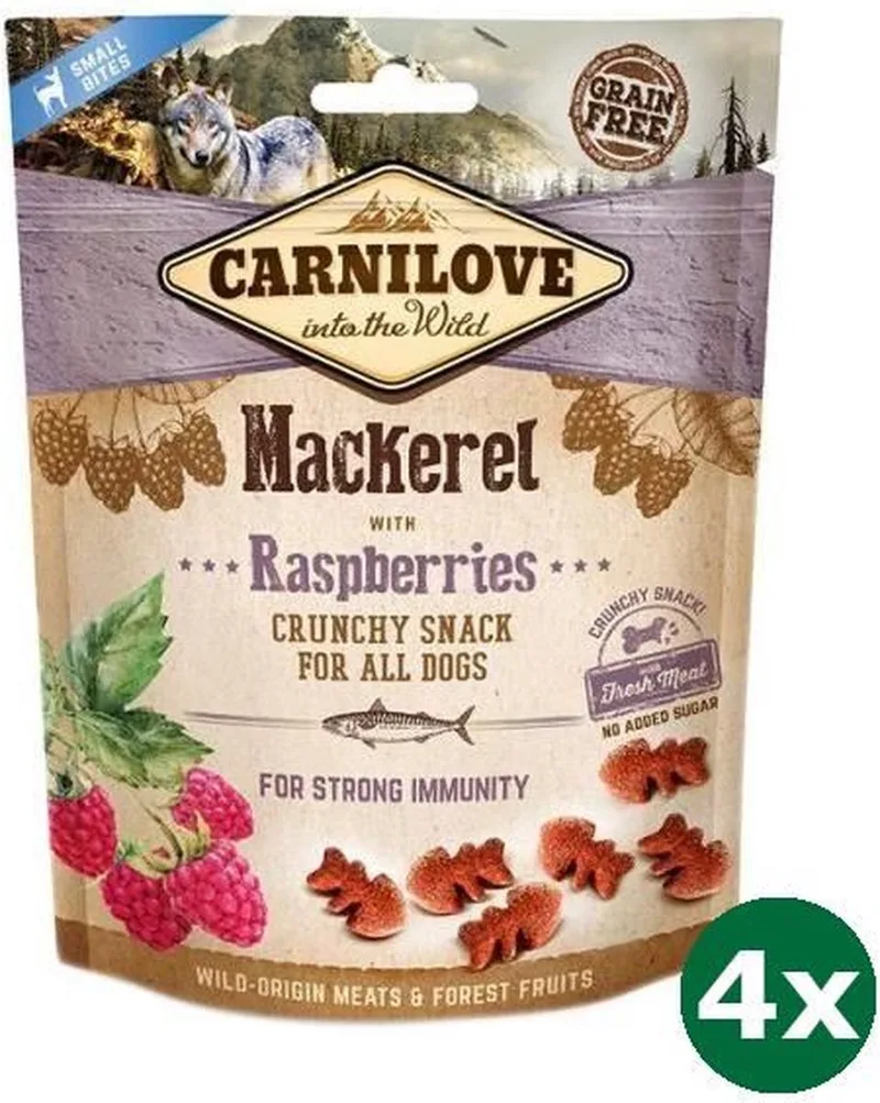 4x200 gr Carnilove crunchy snack makreel / framboos hondensnack by Carnilove – product photo