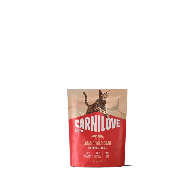 Actieve Lam En Wild Zwijn Volwassen Gesteriliseerde Kattenvoer 400g by Carnilove – product photo