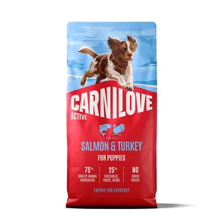Nourriture Active Pour Chiots Au Saumon Et à La Dinde 12kg de Carnilove – photo produit 1 sur 2