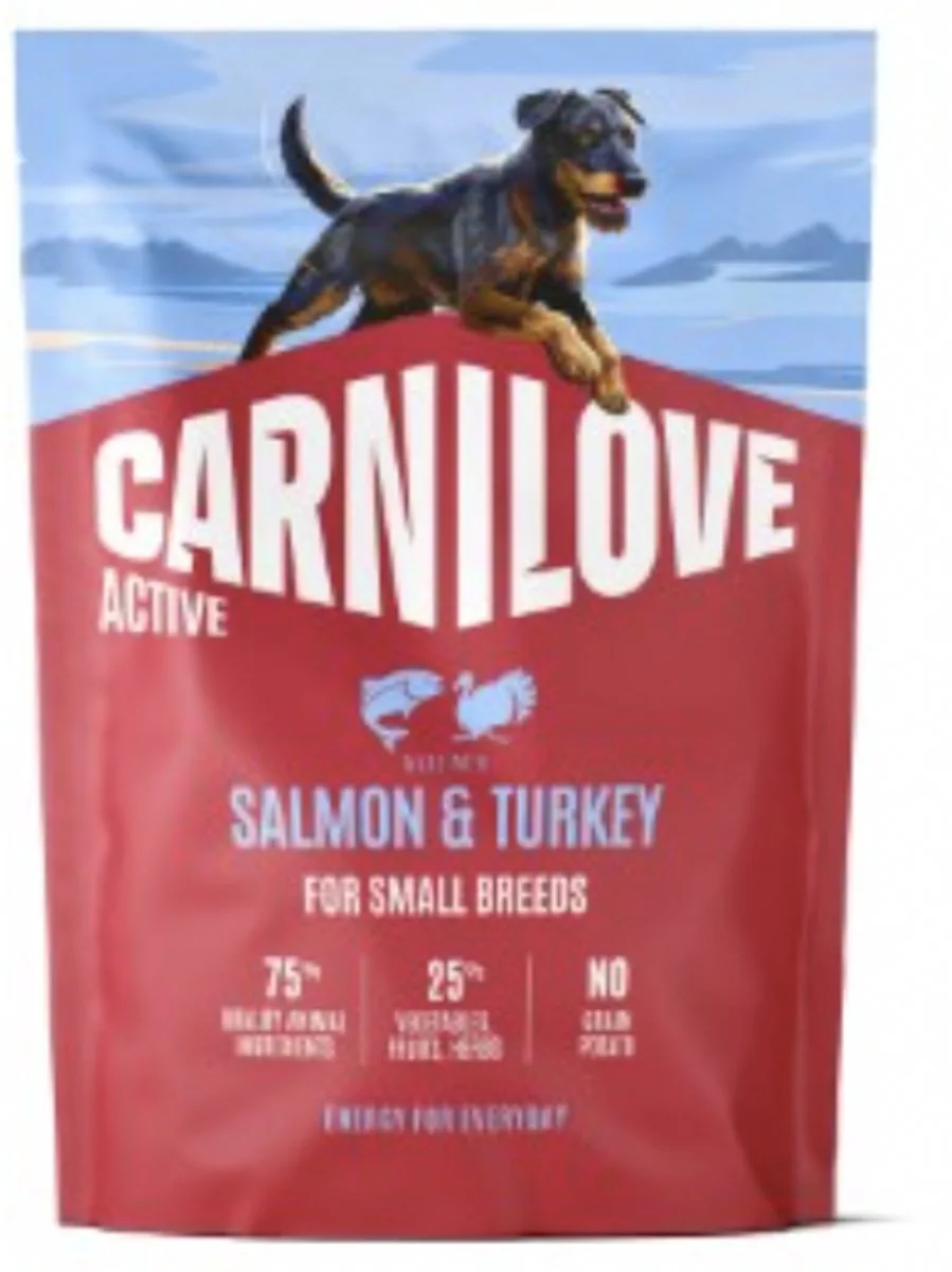 Active Dog Dry Made with Salmon & Turkey for Adult Small Breeds 1,5 kg von Carnilove – Produktfoto