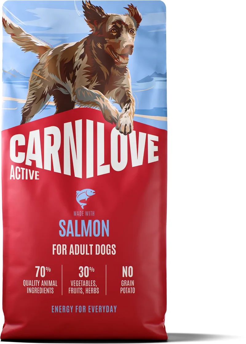 Adult granenvrij hondenvoer Zalm 12kg met 70% vis! de Carnilove – photo produit