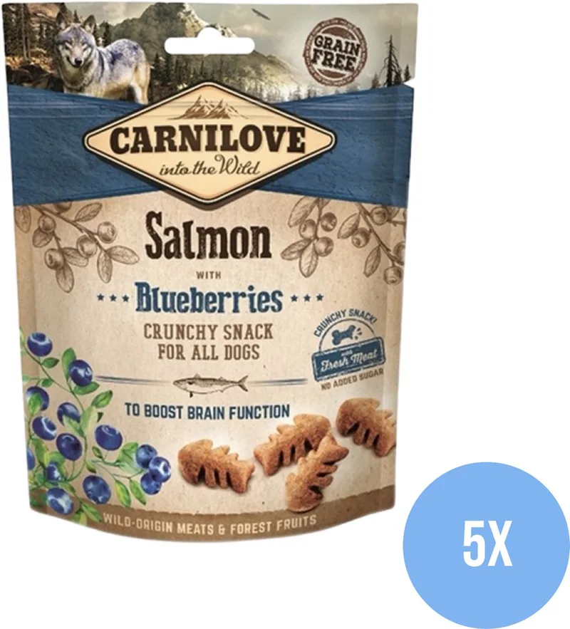 Carnilove Crunchy Snack Zalm / Blauwe Bes - Hondensnack - 5 Stuks - Voordeelverpakking de Carnilove – photo produit