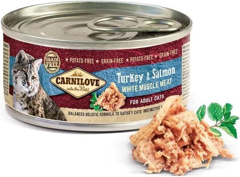 Cat Can Turkey & Salmon 12 x 100 gram - - Katten droogvoer by Carnilove – product photo