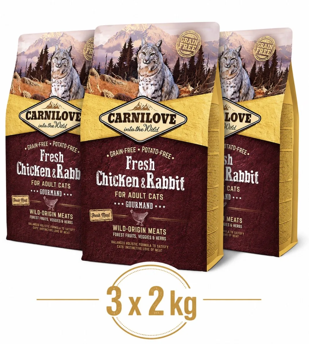 Cat Grain Free Fresh Chicken & Rabbit 6 kg - Kat by Carnilove – product photo