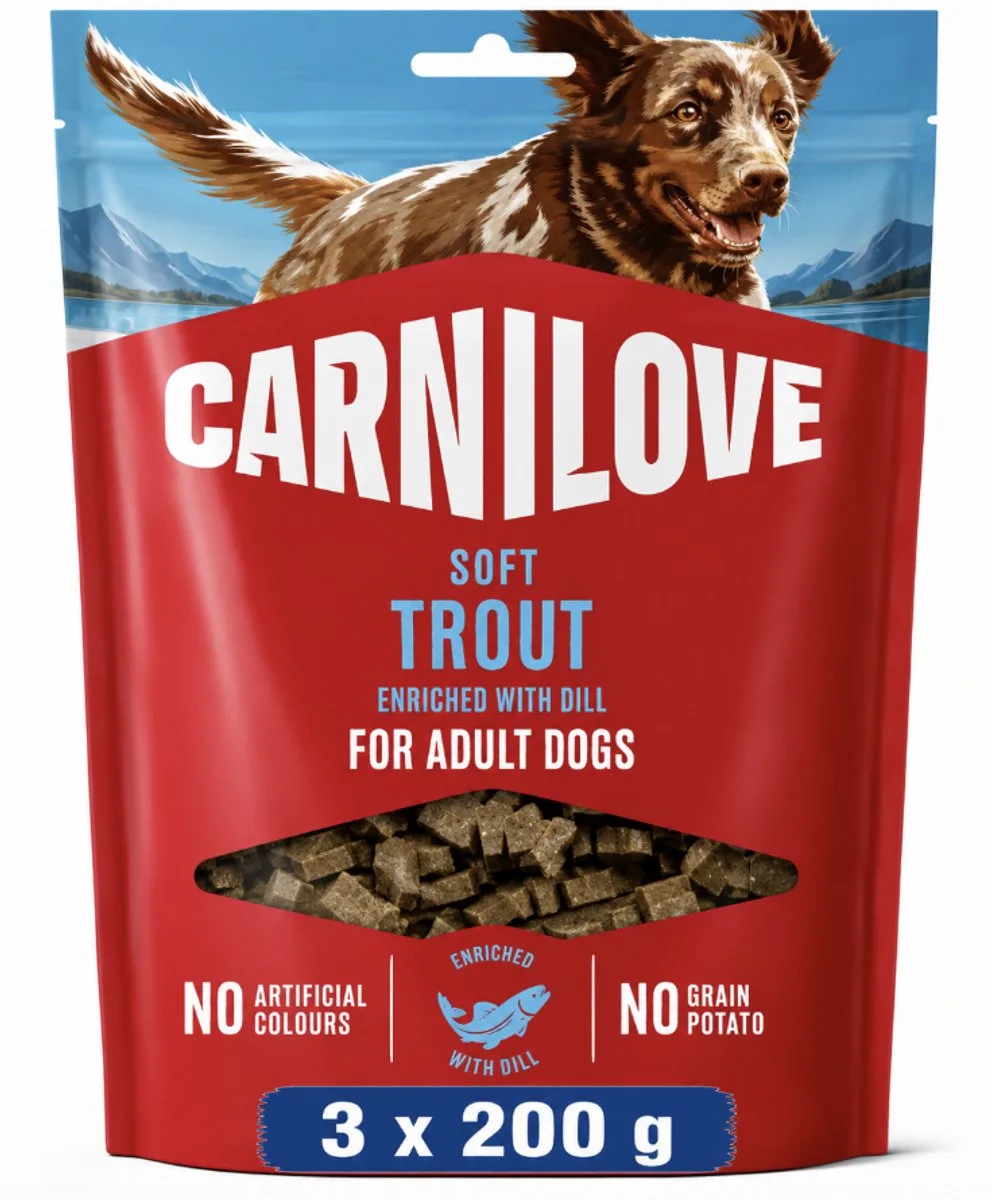 Crunchy Snack Forel / Dille - 3 x 200 g van Carnilove – productfoto