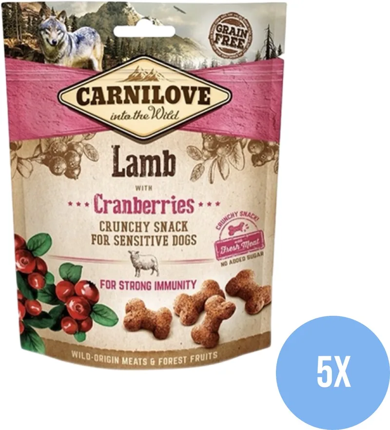 crunchy Snack Lam - Hondensnack - 200 Gram - 5 Stuks - Voordeelverpakking de Carnilove – photo produit