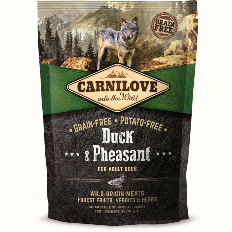 Duck & Pheasant for Adult - Hondenvoer - Graanvrij - 70% Vlees - Ondersteunt Gewrichten by Carnilove – product photo