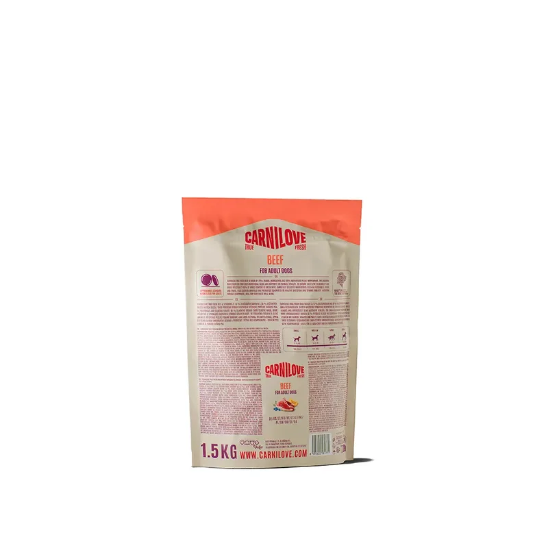 Véritable Nourriture Fraîche Pour Chiens Adultes Au Bœuf 1.5kg de Carnilove – photo produit 2 sur 2