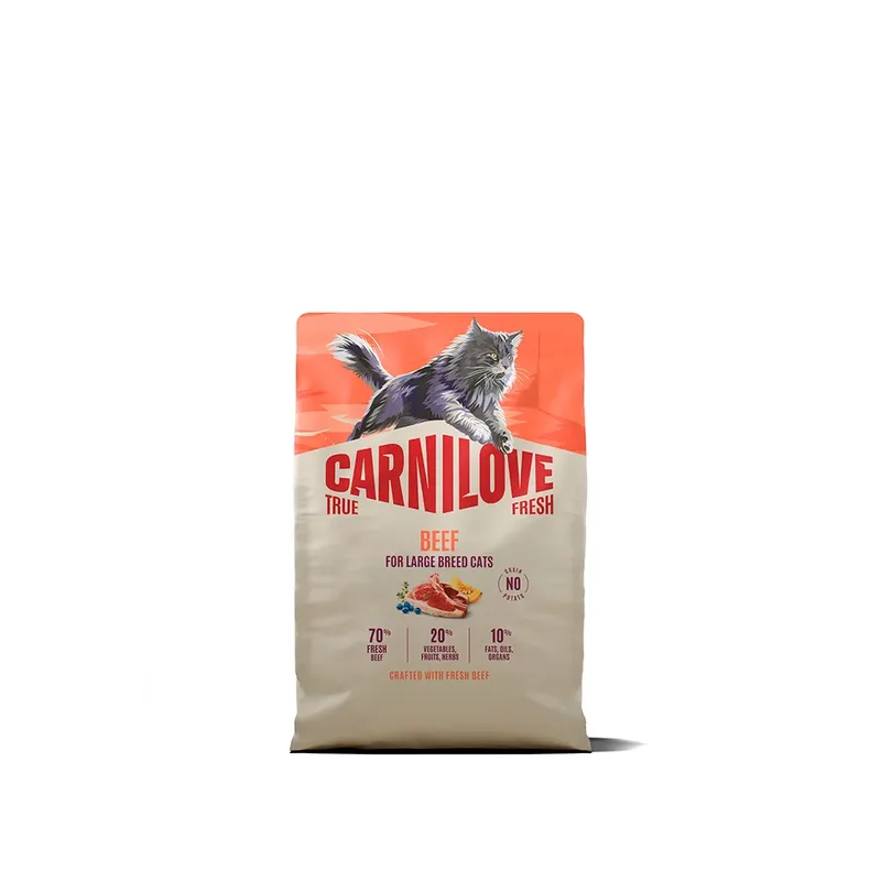 Vraie Nourriture Fraîche Au Bœuf Pour Chats Adultes De Grandes Races 2kg de Carnilove – photo produit