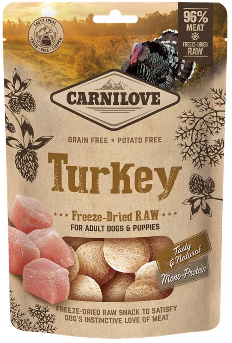 Freeze Dried Raw Snacks 10x60gVenison & Turkey van Carnilove – productfoto