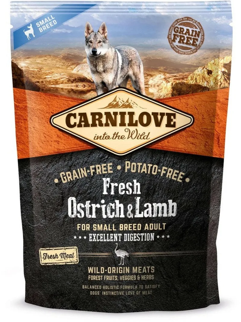 Grain Free Fresh Ostrich & Lamb Adult Small Breed 1,5 kg - Hond - Honden droogvoer de Carnilove – photo produit