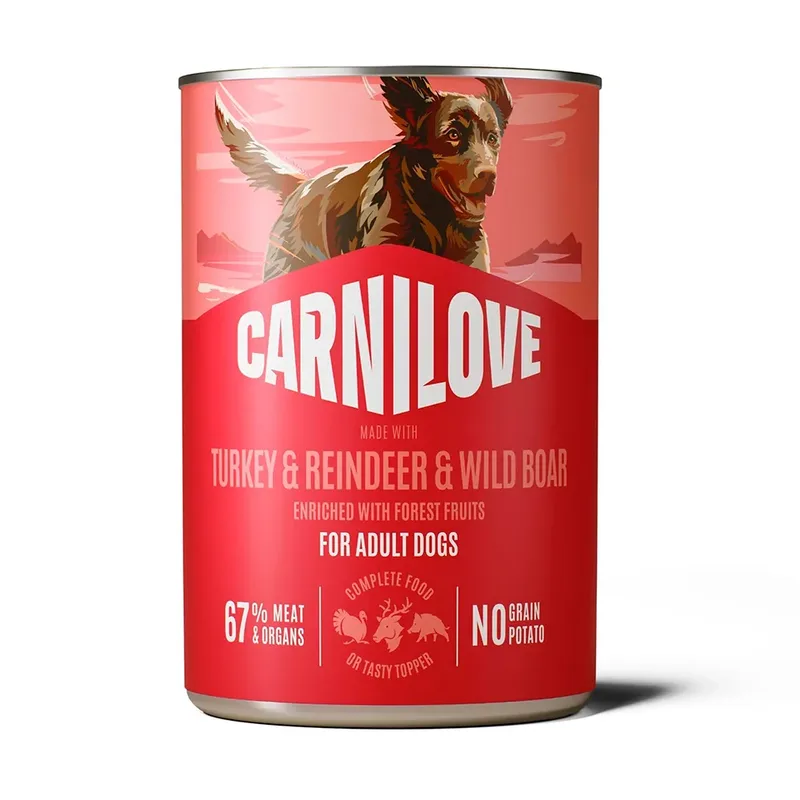 Kalkoen En Rendier Paté Natvoer Voor Honden 400g fra Carnilove – produktbillede