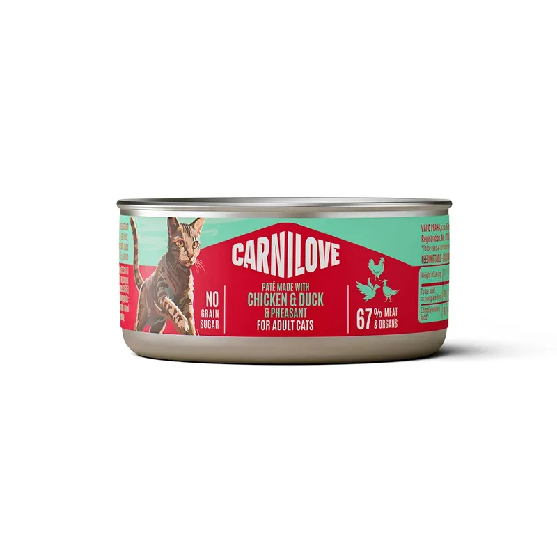 Kip Eend En Fazant Paté Natvoer Voor Katten 100g by Carnilove – product photo