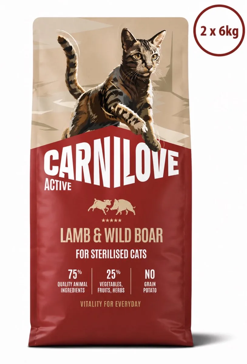 Lamb & Wild boar for Sterilised Adult 2 x 6KG de Carnilove – photo produit