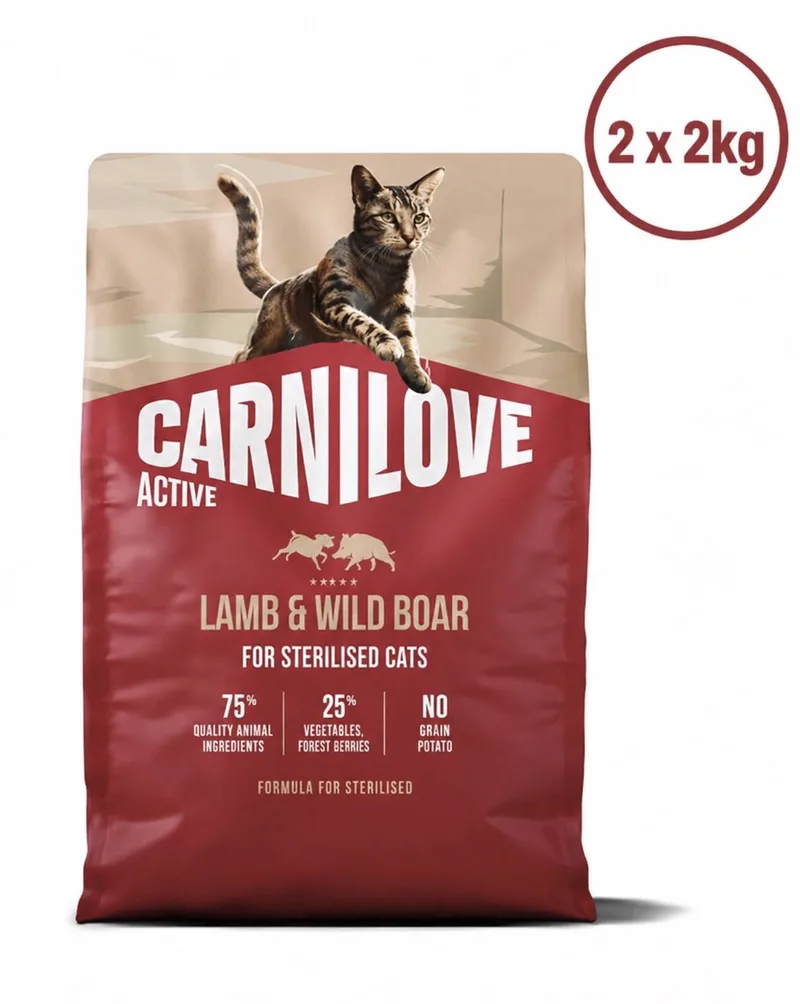 lamb / wild boar sterilised kattenvoer 2 x 2 kg de Carnilove – photo produit