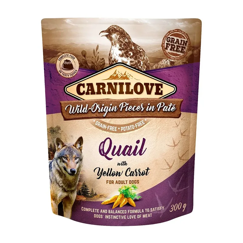 Pâtée Pour Chien Avec Caille Et Carotte Jaune 300g de Carnilove – photo produit
