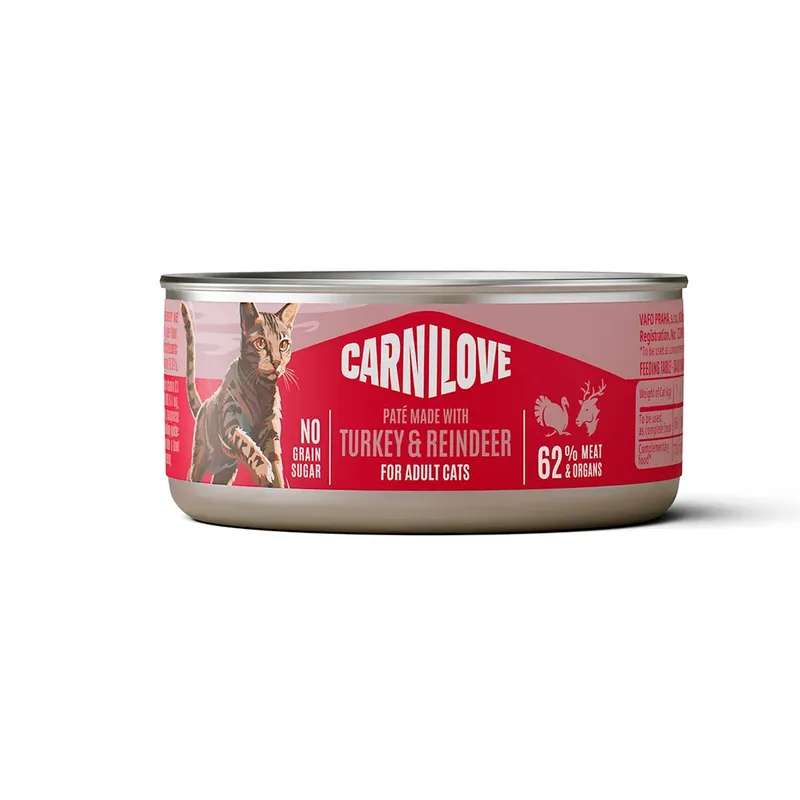 Pâté De Dinde Et De Renne Pour Chat Nourriture Humide 100g de Carnilove – photo produit