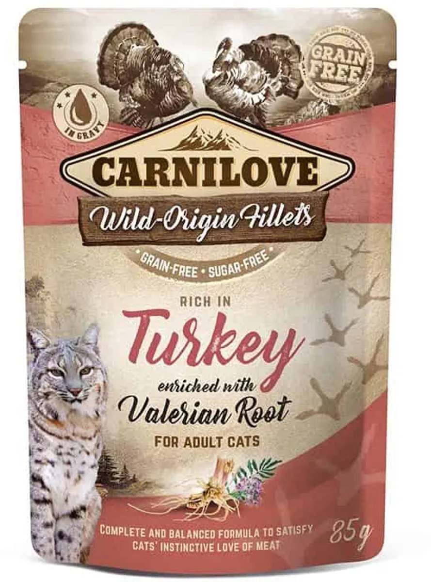 Pouch Kalkoen - Hypoallergene Hondenmaaltijd - 24x85gr, Licht Verteerbaar met Valeriaan by Carnilove – product photo