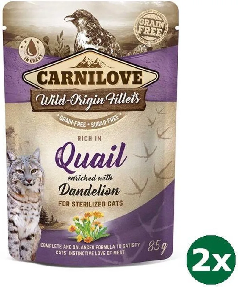 pouch quail kattenvoer 2x 24x85 gr de Carnilove – photo produit