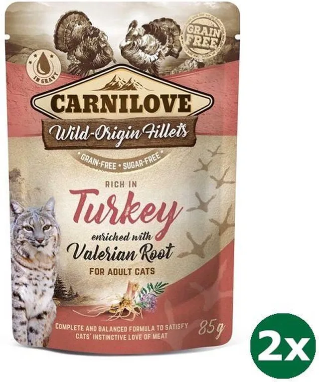 pouch turkey kattenvoer 2x 24x85 gr