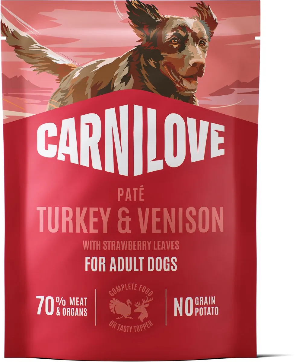 pouch turkey / venison / strawberry leaves - 12x300 gr van Carnilove – productfoto