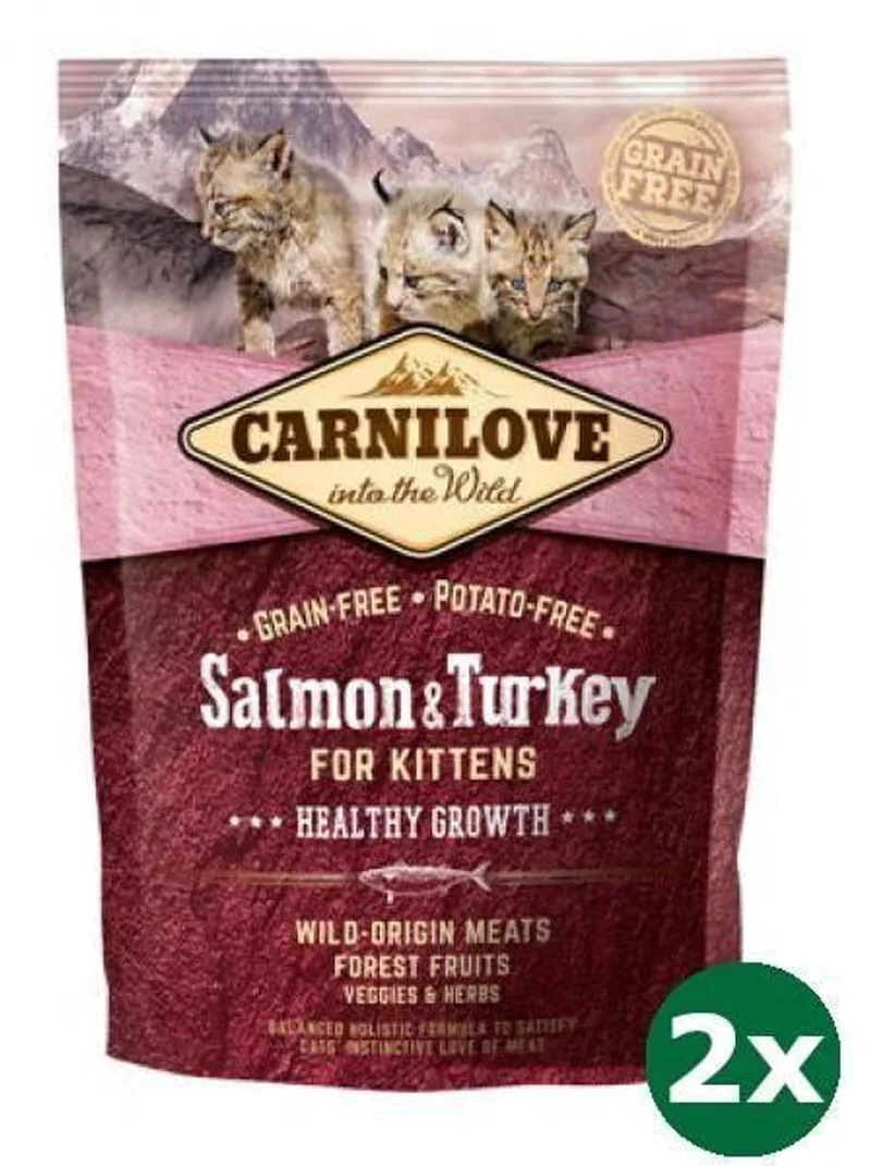 salmon / turkey kittens kattenvoer 2x 400 gr van Carnilove – productfoto