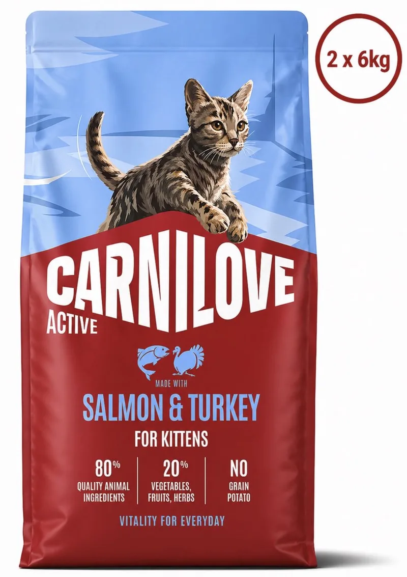 salmon / turkey kittens kattenvoer 2x 6 kg de Carnilove – photo produit