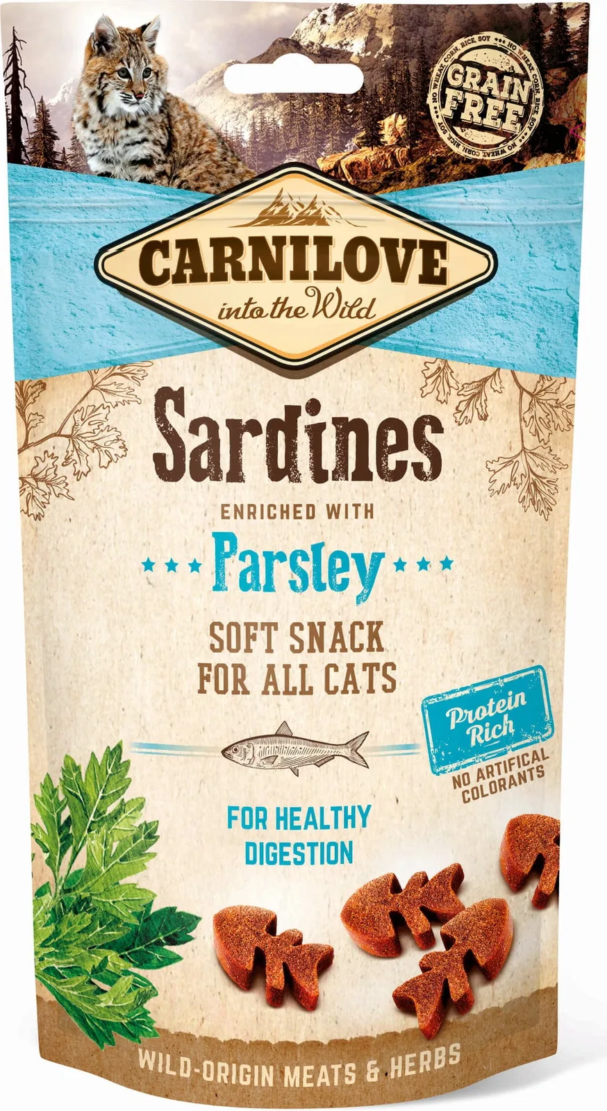 Soft Snack 'Sardines enriched with Parsley' - 50 g de Carnilove – photo produit