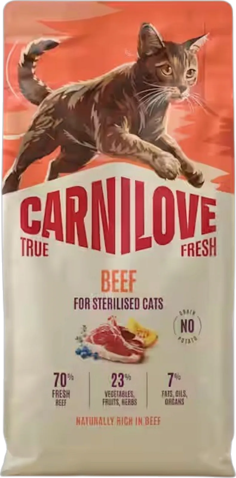 Trockenfutter Katze True Fresh Beef sterilised - 6.000 g van Carnilove – productfoto