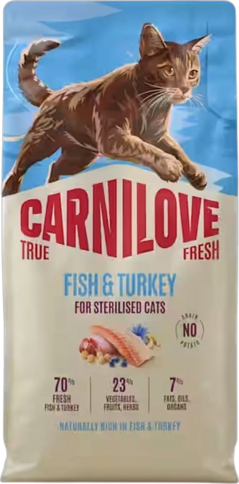 Trockenfutter Katze True Fresh Fish+Turkey sterilised - 2.000 g van Carnilove – productfoto