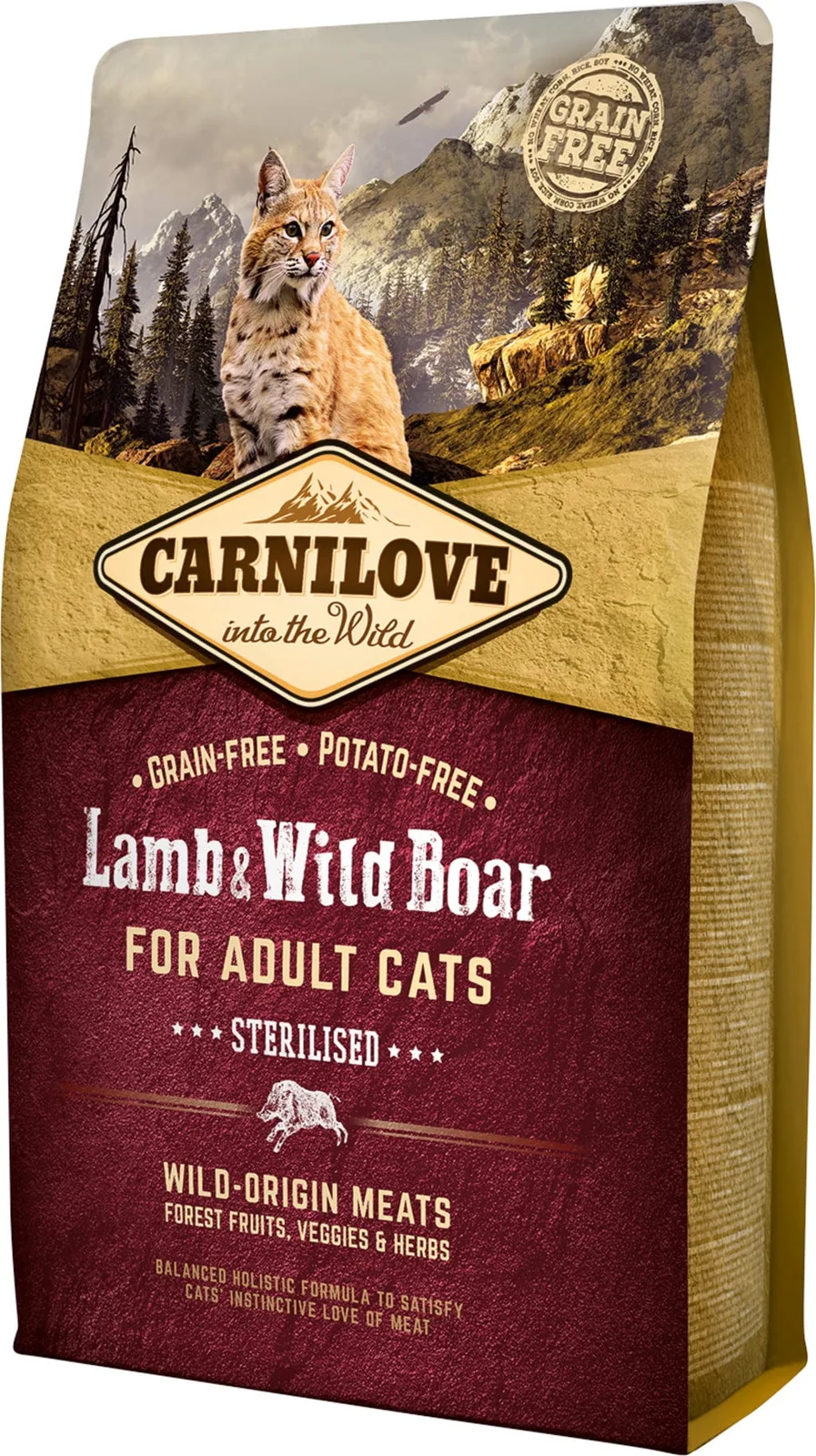 Trockenfutter Lamb & Wild Boar - Sterilised Adult - 2 kg von Carnilove – Produktfoto