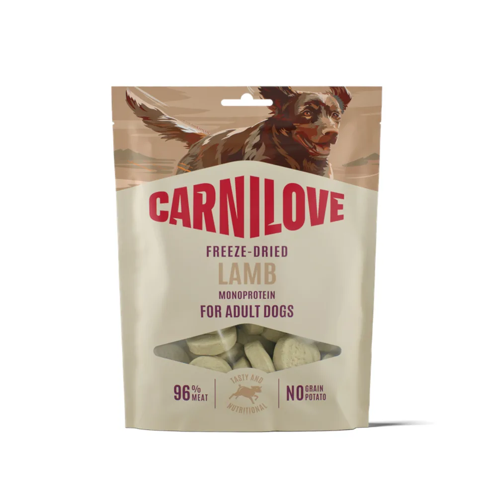 Voordeelpak: 2x 60g Lam Carnilove Dog Freeze Dried Snack Lam Hond van Carnilove – productfoto