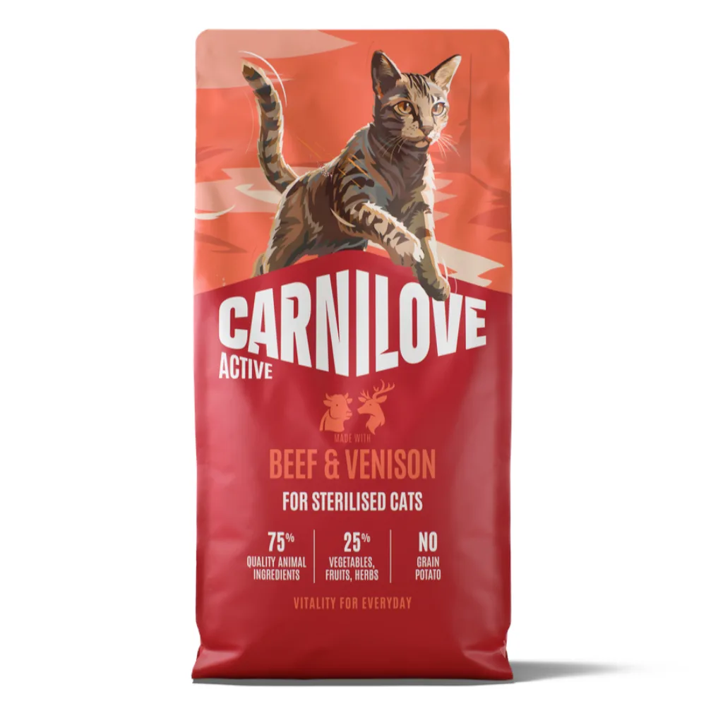 Voordeelpak: 2x6 kg Carnilove Active Adult Sterilised met rund en wild vlees droog kattenvoer by Carnilove – product photo