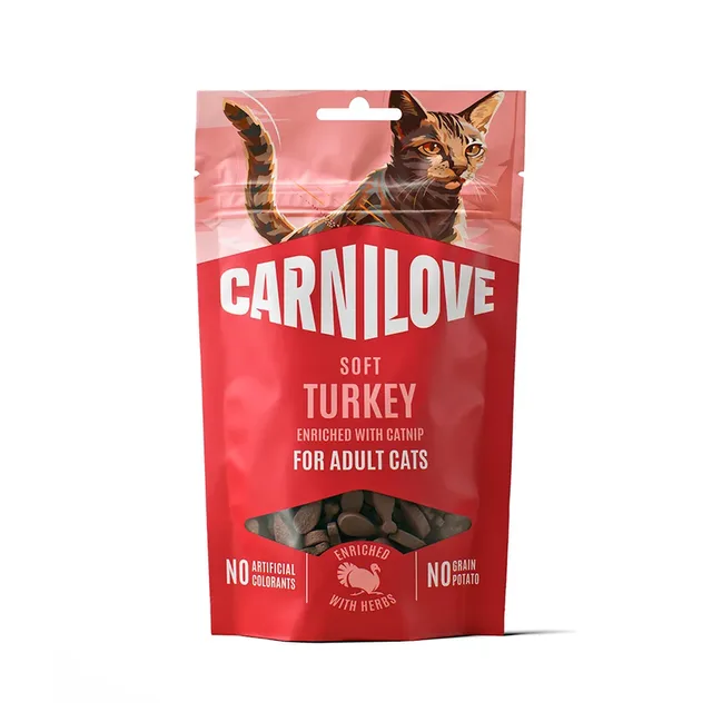 Zachte Kalkoen Met Kattenkruid Kattensnack 50g