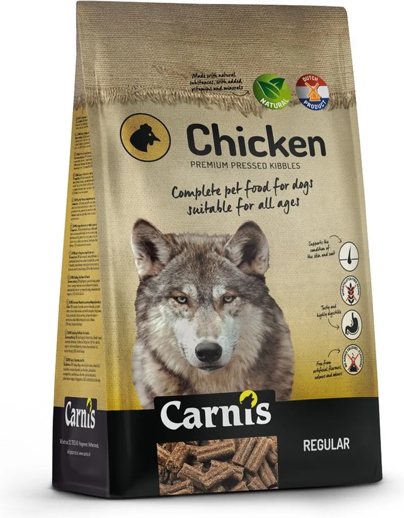 Chicken Regular geperst hondenvoer 4 kg - Hond von Carnis – Produktfoto