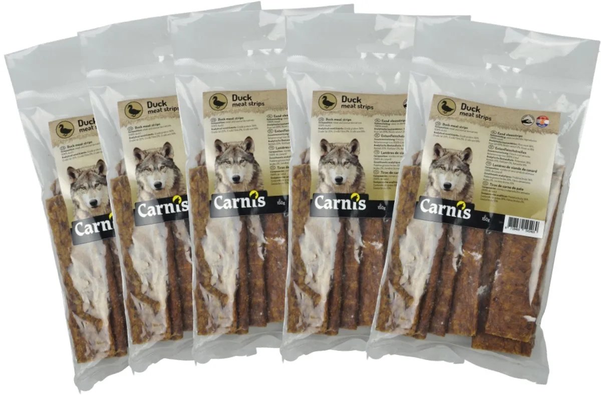 Eend vleesstrips 5 x 150g von Carnis – Produktfoto
