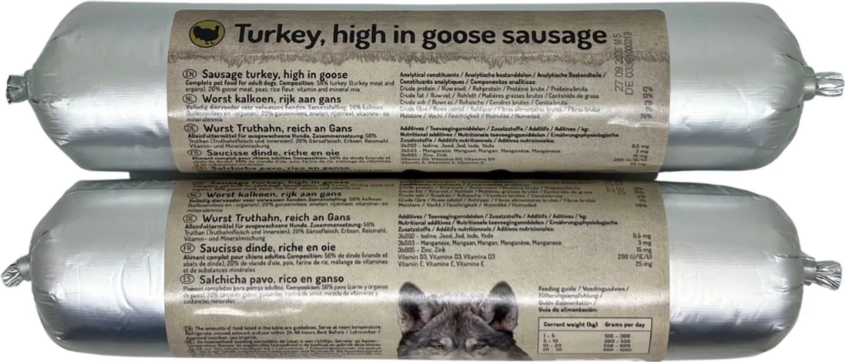 Gestoomde vleesworst Kalkoen/Gans 400g. von Carnis – Produktfoto
