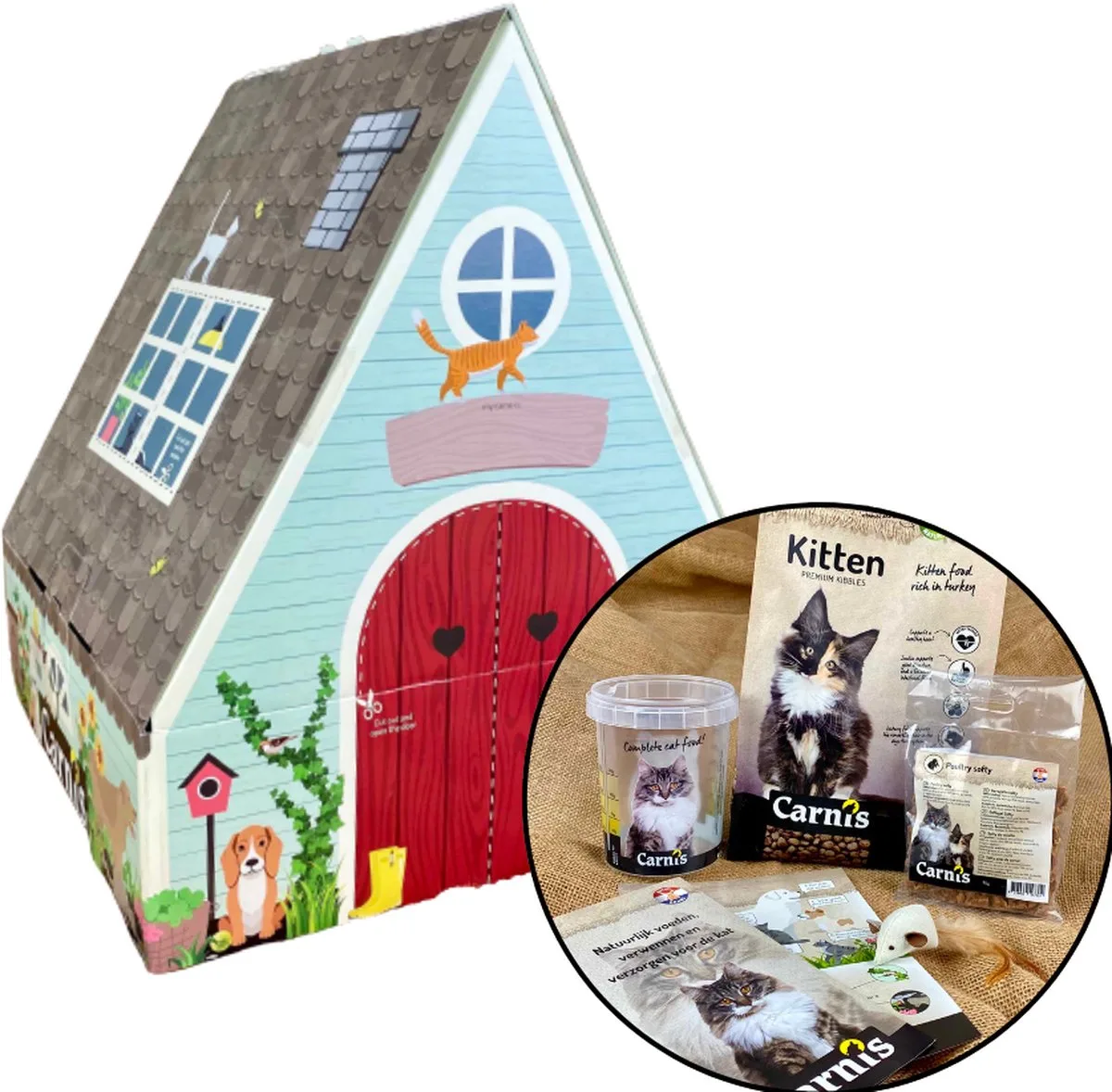 kitten foodbox & playhouse van Carnis – productfoto