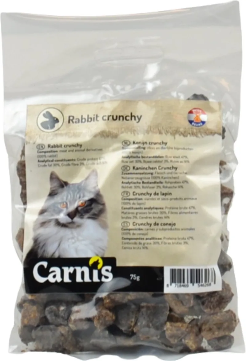 Konijn Crunchy 75 g - Kattensnack de Carnis – photo produit