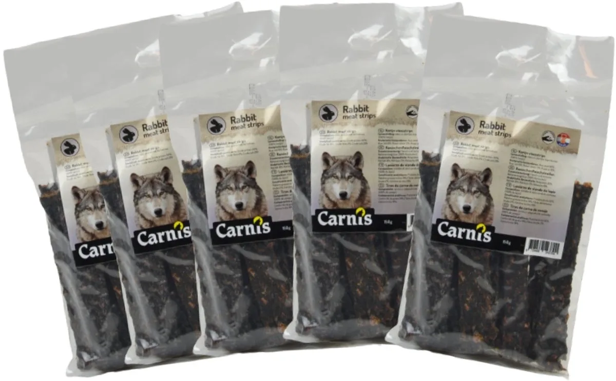 Konijn vleesstrips 5 x 150g de Carnis – photo produit