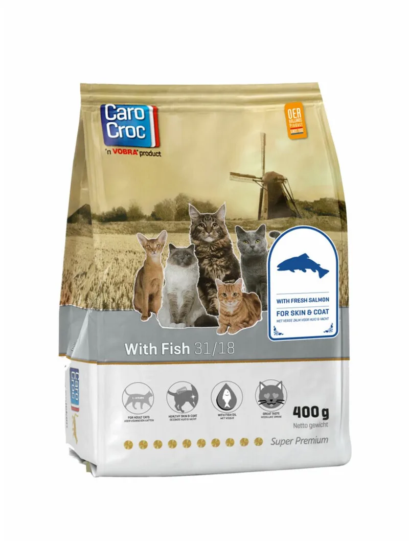 6x CaroCroc Kattenvoer Vis 31/18 400 gr von CaroCroc – Produktfoto